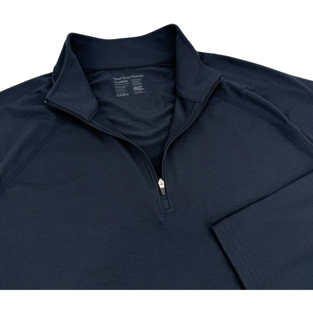 FRESH CLEAN THREADS XL Lot 2 Quarter Zip Pullover Black Navy Performance Stretch - Picture 15 of 16